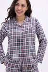 Zivame Checkered Charm Flannel Pyjama Set - Vapourous Gray — thumbnail 5